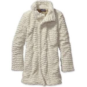 patagonia pelage long off white fuzzy coat